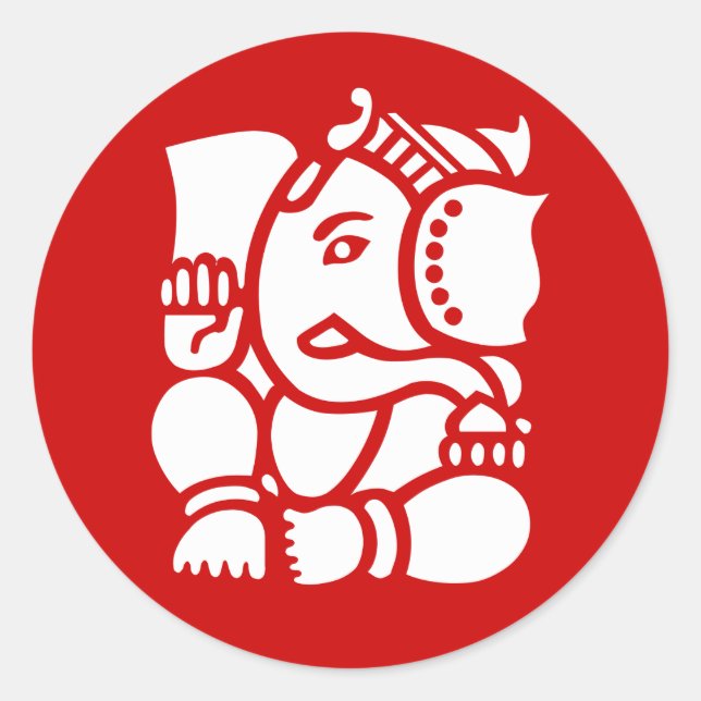 Ganesha Classic Round Sticker (Front)