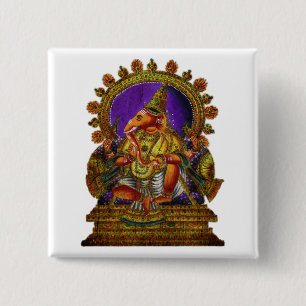 Ganesha Deva antique make your own background 15 Cm Square Badge