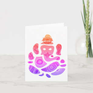 Ganesha Elepnat God  Colourful Note Card