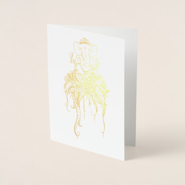 Ganesha foil greeting blank card (Front)