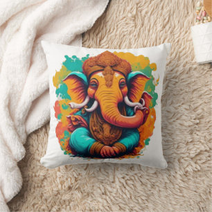 Ganesha, ganesh, ganapati remover of obstacles #1 cushion