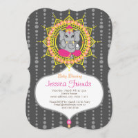 Ganesha girl Baby shower 5" x 7" invitation card