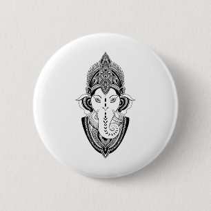 Ganesha God Deity Indian India Yoga Meditation T S 6 Cm Round Badge