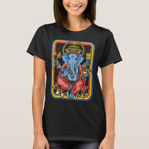 Ganesha God Retro Yoga Spiritual Meditation Vi T-Shirt