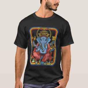 Ganesha God Retro Yoga Spiritual Meditation Vi T-Shirt