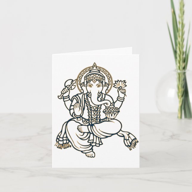 Ganesha Hindu Deity God Card (Front)