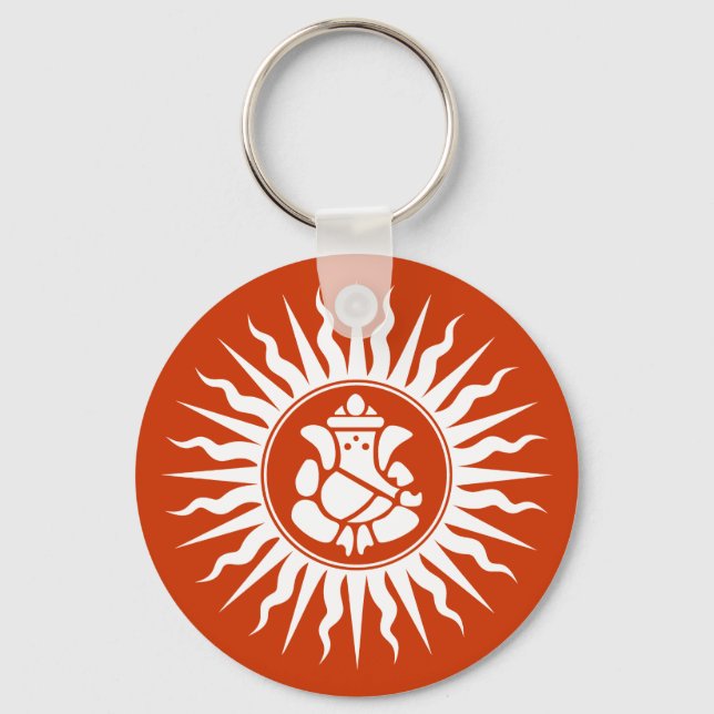 Ganesha Hindu God Sign Key Ring (Front)