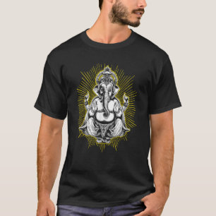 Ganesha Hindu Spiritual Elephant Lord in Lotus Pos T-Shirt