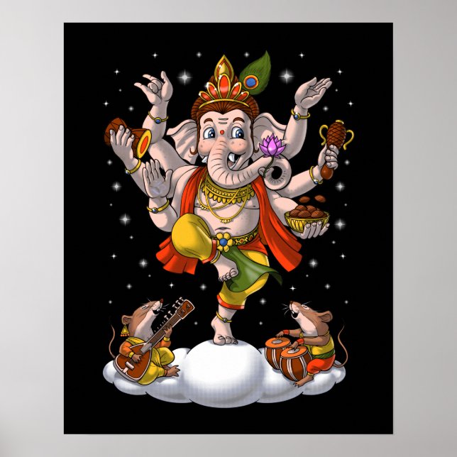 Ganesha Hinduism Elephant God Poster (Front)