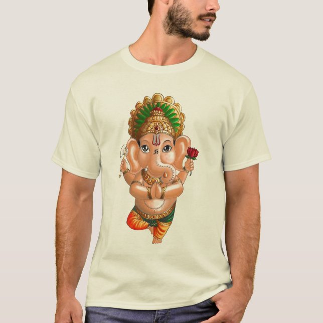 Ganesha in a Yoga (Vrkshasana) Pose T-Shirt (Front)