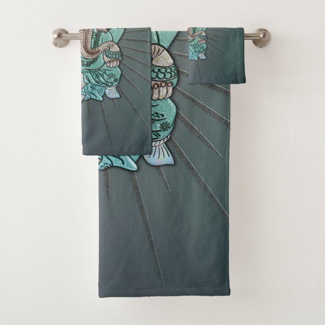 Ganesha india elephant. bath towel set (Insitu)