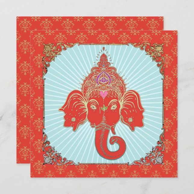 GANESHA Indian God - Invitation Card (Front/Back)