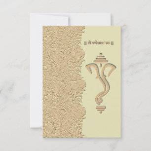Ganesha indian hindu wedding  invitation