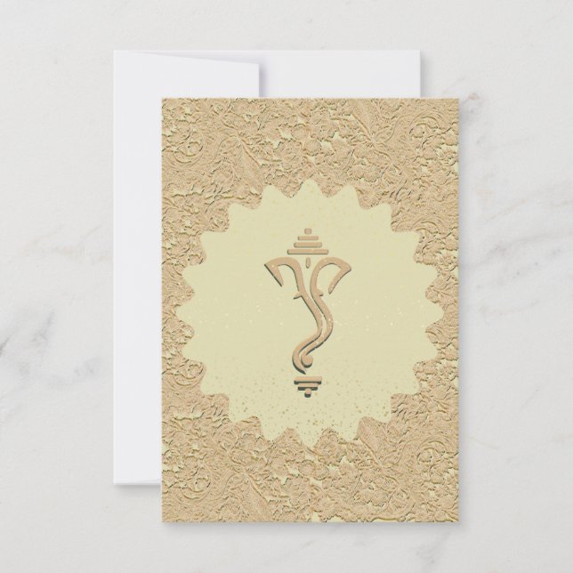 Ganesha indian hindu wedding  invitation (Front)