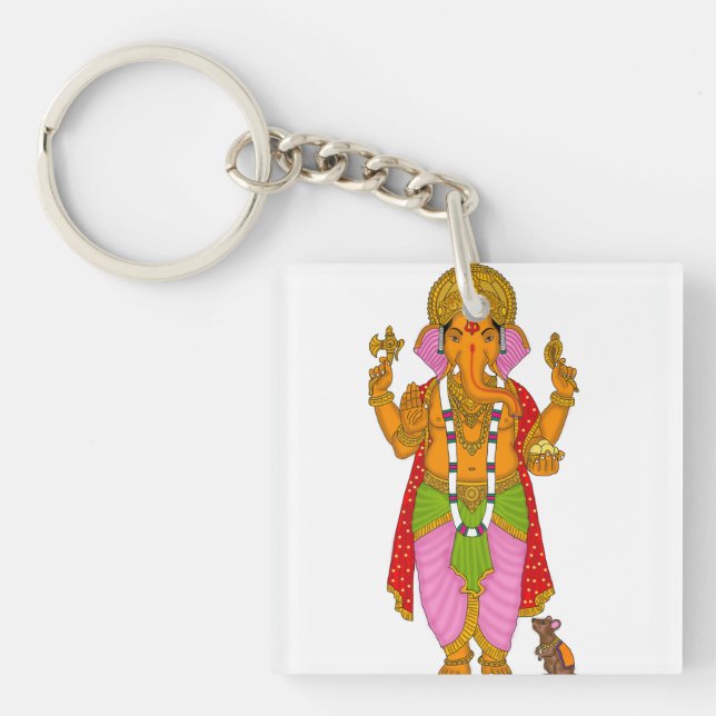 Ganesha Keychain & Devotional Keyring (Front)