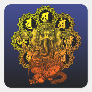 Ganesha Mandala2 Square Sticker