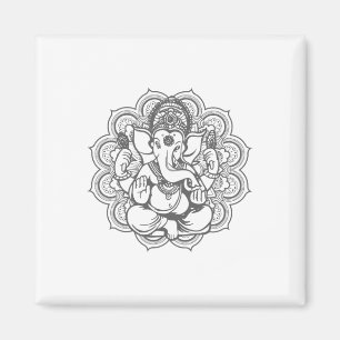 Ganesha Mandala Hindu God Hinduism Yoga Gift _1 Magnet