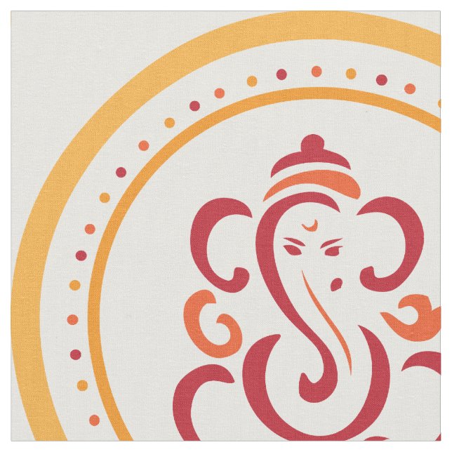 Ganesha Mandala Seamless Pattern Fabric (Close Up)