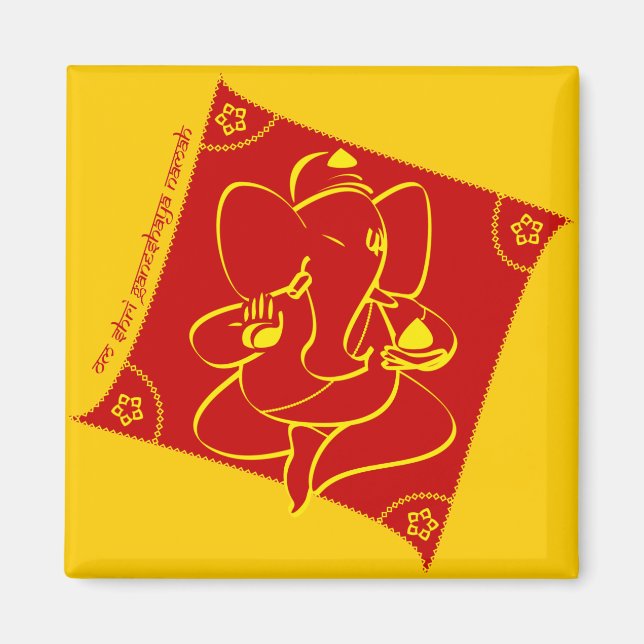 Ganesha Red Magnet (Front)