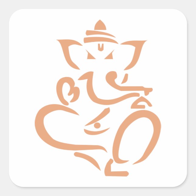 Ganesha Square Sticker (Front)