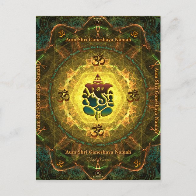 Ganesha - Success, Victory, Prosperity, Knowledge Postcard (Front)