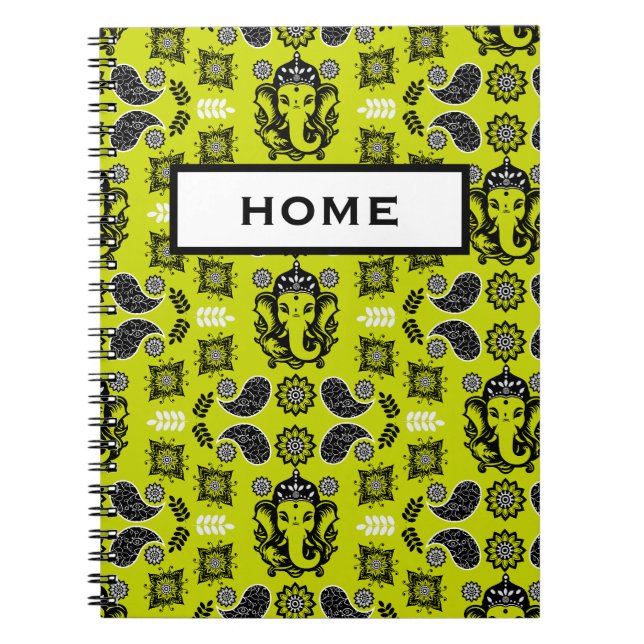 Ganesha Themed Hindu Art Print Notebook (Front)