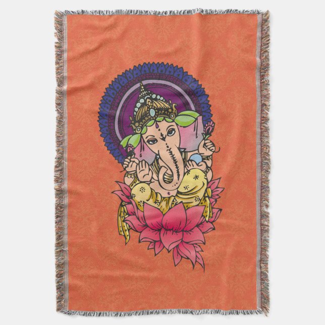 GANESHA - Throw Blanket (Front Vertical)