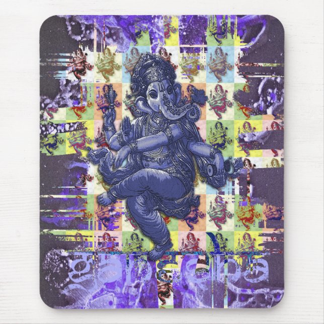 GANESHA | violet paint splatter Mouse Pad (Front)