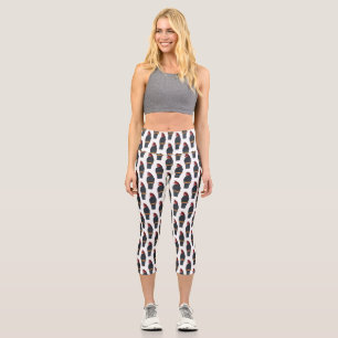 Gang gang cockatoo bird cartoon illustration capri leggings