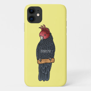 Gang gang cockatoo bird cartoon illustration  iPhone 11 case