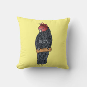Gang gang cockatoo bird cartoon illustration cushion