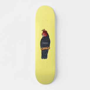 Gang gang cockatoo bird cartoon illustration skateboard
