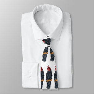 Gang gang cockatoo bird cartoon illustration tie
