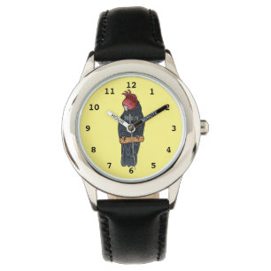 Gang gang cockatoo bird cartoon illustration watch