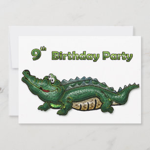 Gang Green Gator 9th Birthday Invitation