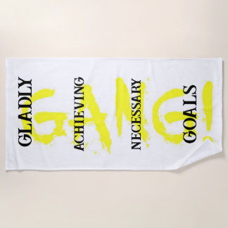 GANG! yellow Beach Towel