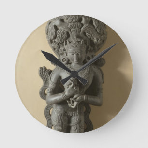 Ganga, goddess who personifies the sacred River Ga Round Clock