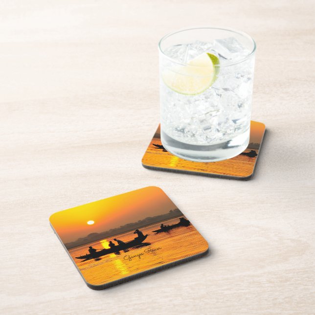 Ganges River, picturesque landscape photo, Coaster (Right Side)