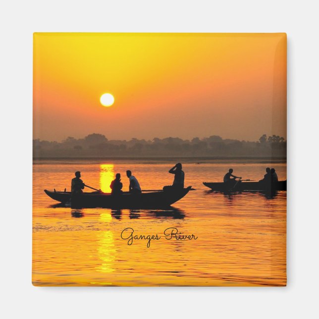 Ganges River, picturesque landscape photo Magnet (Front)