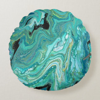 Gangs Back 1 Liquid Green Abstract Accent Pillow