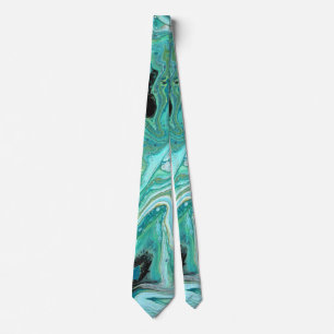 Gangs Back 1 Liquid Green Abstract Tie