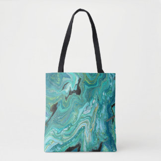Gangs Back 1 Liquid Green Abstract Tote Bag
