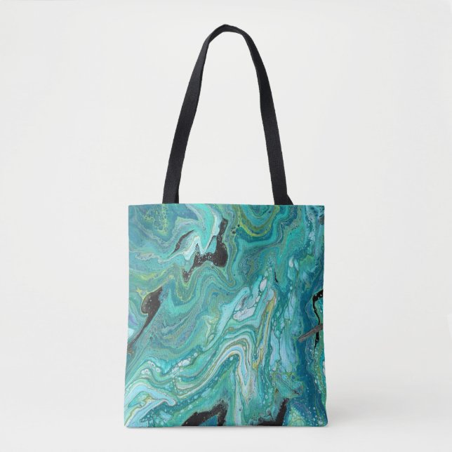 Gangs Back 1 Liquid Green Abstract Tote Bag (Front)