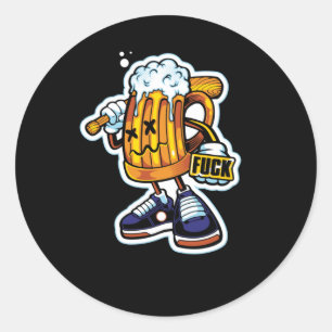 Gangsta Beer Classic Round Sticker