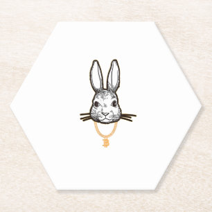 Gangsta Bunny Rabbit Bitcoin TShirt Crypto Coin Mi Paper Coaster
