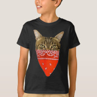 Gangsta Cat Shirt Funny Red Band Kitty Cat For Men