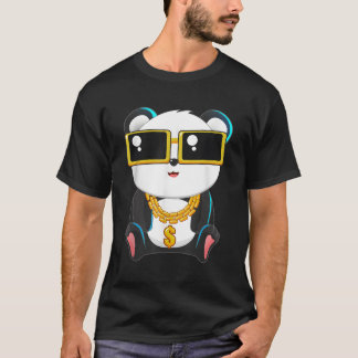 Gangsta Panda Bear Bling Bling Hip Hop Music T-Shirt
