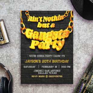 Gangsta Party - Hiphop Theme  Invitation