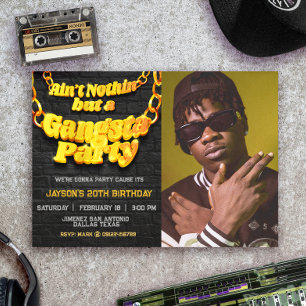 Gangsta Party - Hiphop Theme Landscape Invitation