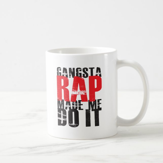 Gangsta Rap Made Me Do It - Black Coffee Mug (Right)